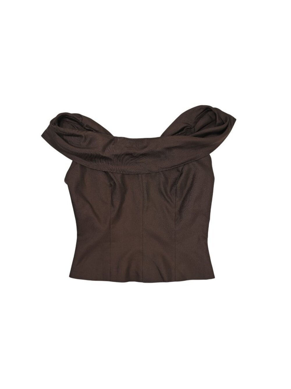 Venroy Silk Cowl Neck Bodice in Chocolate